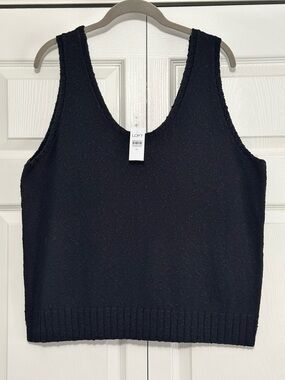 Ann Taylor LOFT Scoop Neck Sweater Tank in Black Size XL NWT